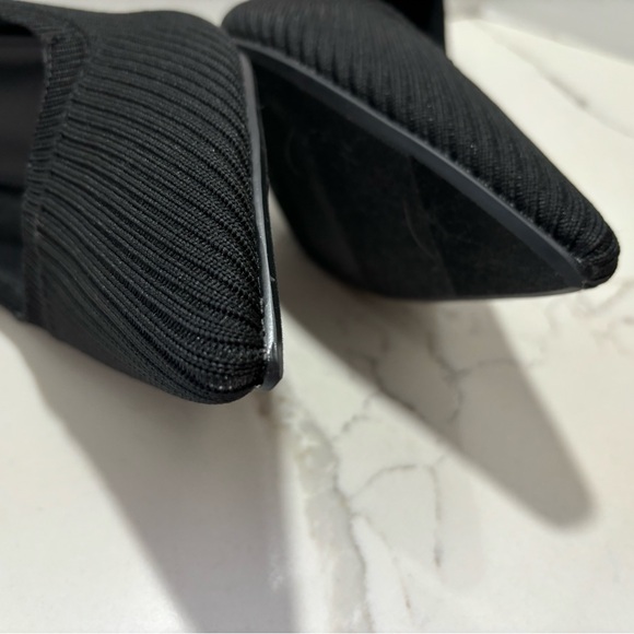 Wild Pair Black Ribbed Knit Daliaa Almond Toe Stiletto Heel Slip On NEW size 10 - Picture 7 of 13